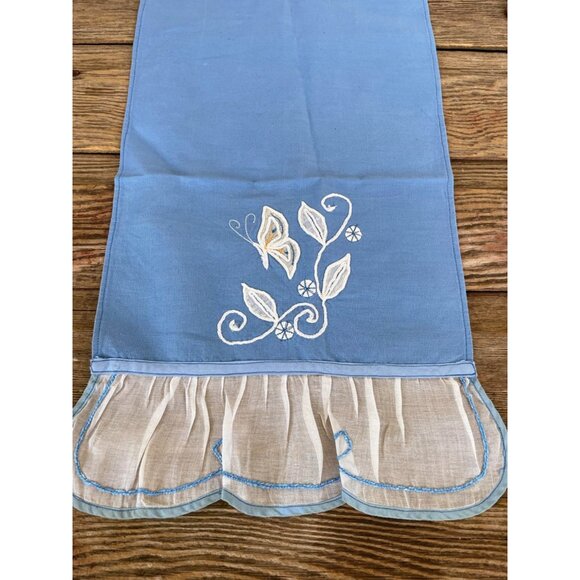 Vintage 1930s Lot 3 Tea Towels Embroidery Birds Butterfly Cottage Core - Picture 7 of 13